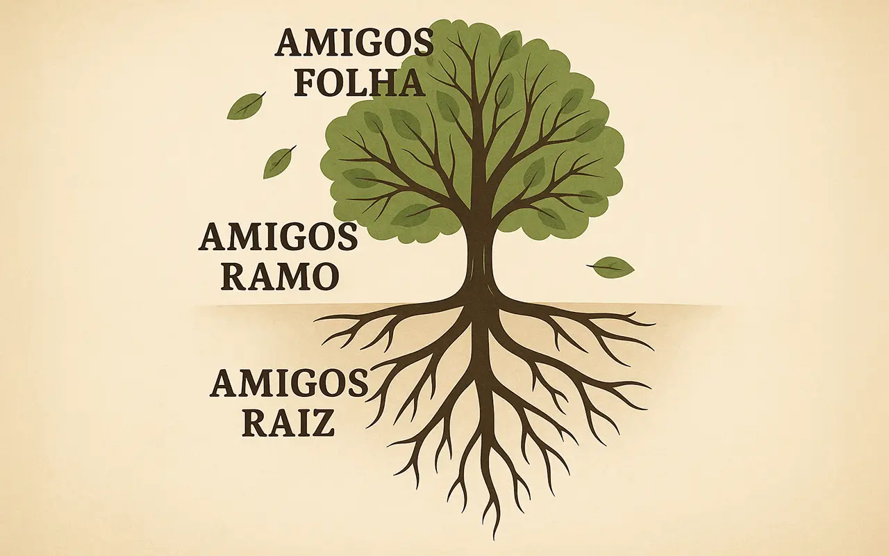Ilustração de tipos de amigos